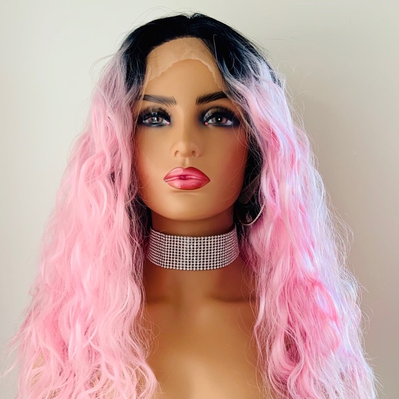 Ombre Bubblegum Pink 13x2.5 Lace Front Wig for Valentines Day or Everyday - Picture 11 of 14